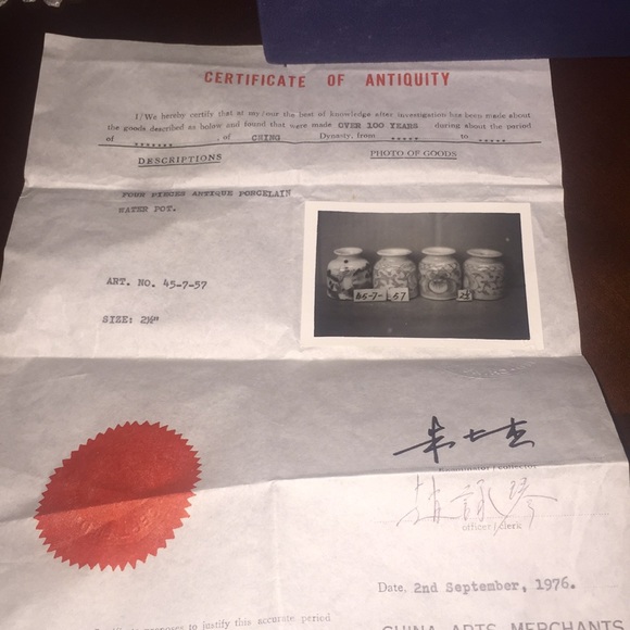 Antique Ching (Qing) Dynasty blue porcelain set - Picture 5 of 7